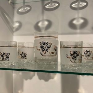 Set of 6 highball glasses and ice bucket